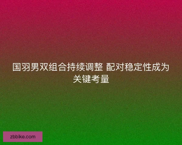 国羽男双组合持续调整 配对稳定性成为关键考量